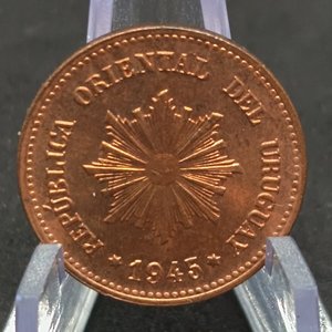 Moneda Uruguaya de 2 Centésimos de Cobre de 1945 - Sin Circular - imagen 3