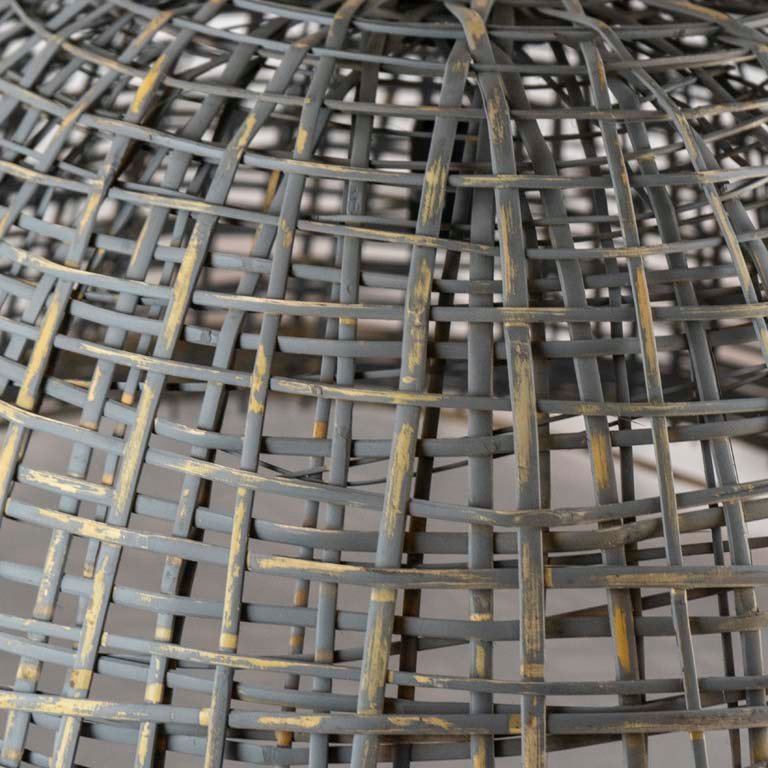 Gran colgante de techo de una luz en fibras naturales - imagen 2