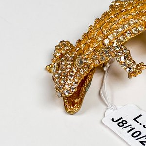 Prendedor Fantasía Grande Diseño Lagarto con Brillantes Dorados - imagen 3