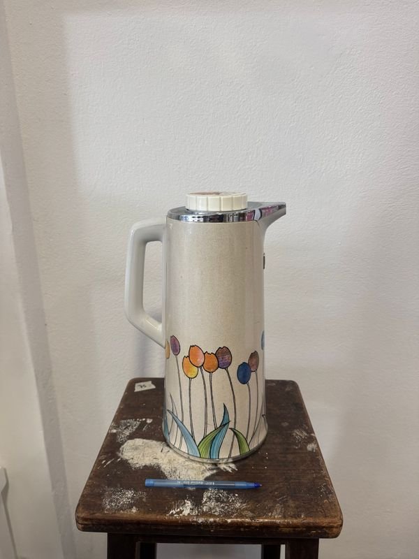 Termo Metálico Estampado con Flores