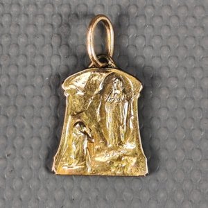Par de Caravanas y Dije "Virgen de Lourdes" Enchapado FIX con Circonitas - imagen 6