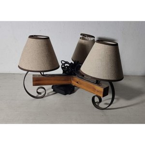 Lote siguiente: Colgante de Luz Rústico 3 Luces Madera y Hierro con Pantallas