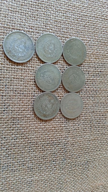 7 Monedas de Plata de la República Oriental del Uruguay