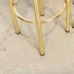 Par de Banquetas Altas Doradas con Asientos Tapizados - imagen 3