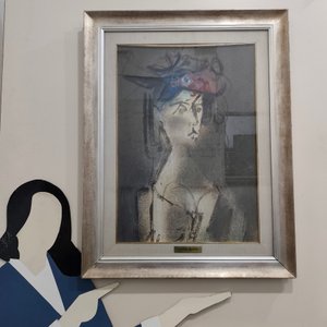 Obra de Vicente Martín: Técnica Mixta sobre Papel con Marco Plateado - imagen 10
