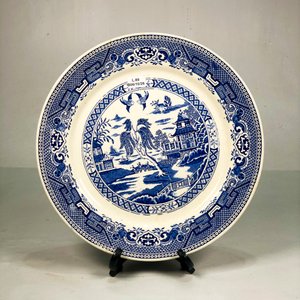 Plato de Porcelana Blanco y Azul Estilo Willow - 32 cm - imagen 2