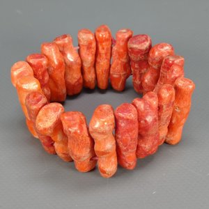 Pulsera Elastizada de Coral Natural Rojo Intenso - imagen 7