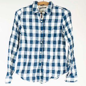 Camisa Cuadros Azul y Blanco Forever 21 Talle S Mujer - imagen 1