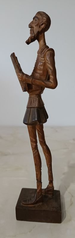 Talla en madera con la imagen de Don Quijote (piernas restauradas) - imagen 6