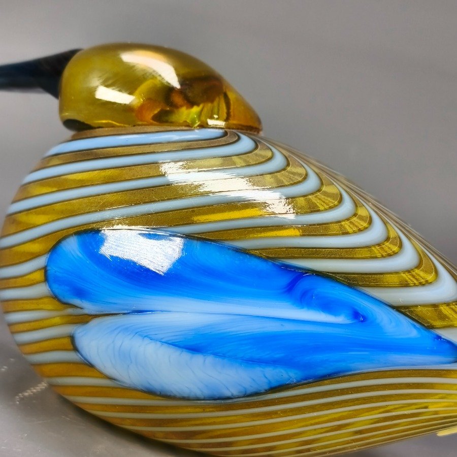 Figura Finlandesa en vidrio soplado con fisonomía de pájaro diseñada por OIVA TOIKKA - imagen 6