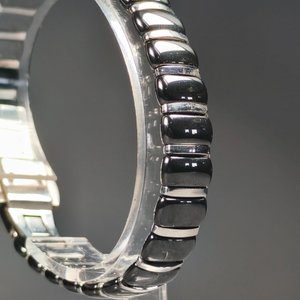 Pulsera de Metal y Piedra Hematita Negra con Broche Doble - imagen 8