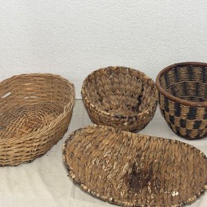 Juego de Cestas y Canastos de Mimbre y Fibra Natural - imagen 5