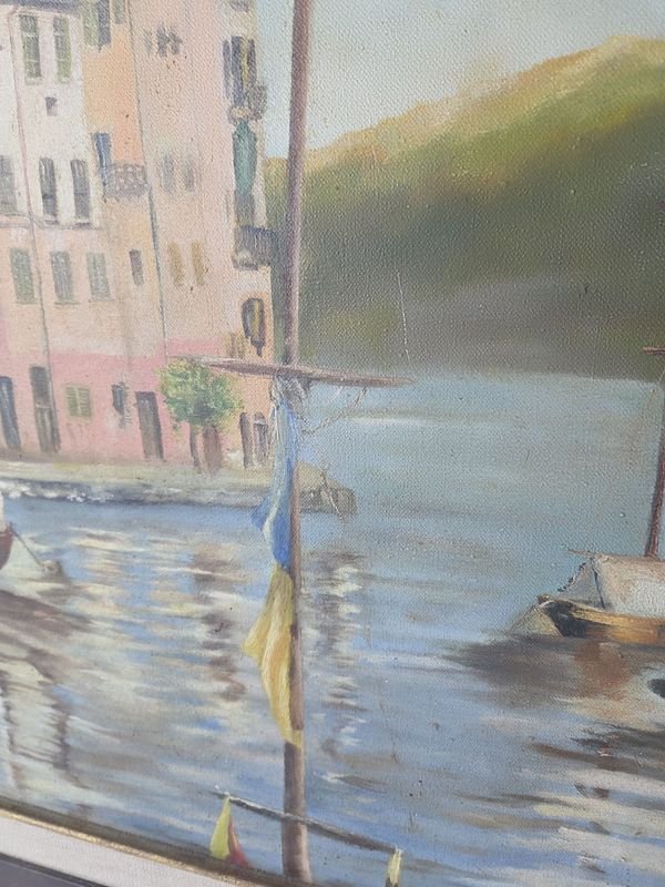 Óleo enmarcado firmado Tissierre, 40x40 - imagen 5