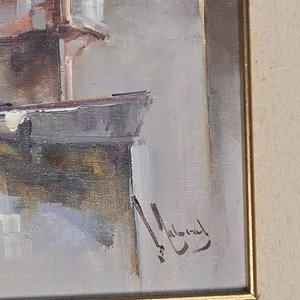 Óleo de Barcos y Puerto por Fernández Cabral - imagen 5