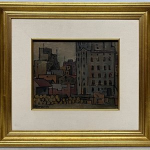 Oleo "Vista de la Ciudad Vieja" por Marta Mornadi - 20 x 25 cm - imagen 2