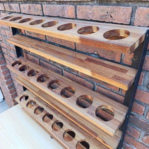 Bodega de Pared con 3 Niveles para 24 Botellas - Hierro y Madera Finger - imagen 5
