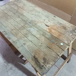 Mesa de Madera con Caballetes Plegables 63x110x68 cm - imagen 4