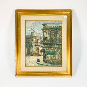 Lote siguiente: Cuadro Óleo "Ciudad Vieja" Firmado "A. Luz" - 48x38 cm