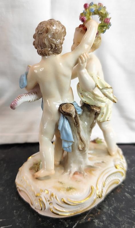 Figura de porcelana Meissen de dos ángeles - imagen 2