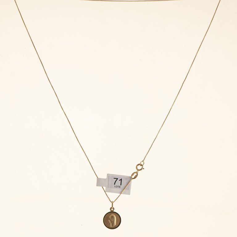 Cadena con colgante oro 18k, Virgen Niña - imagen 2