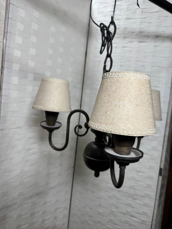 Lámpara de mesa Araña Holandesa con tres luces en bronce - imagen 4