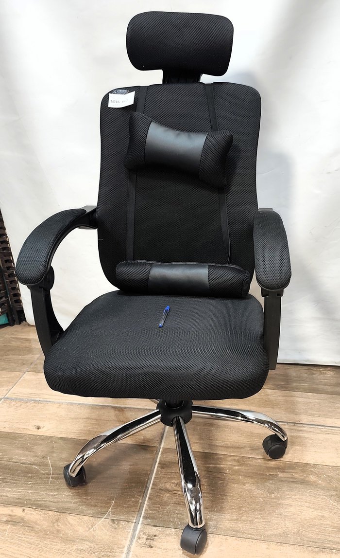 Silla de Oficina Regulable y Reclinable con Tela Negra - imagen 3