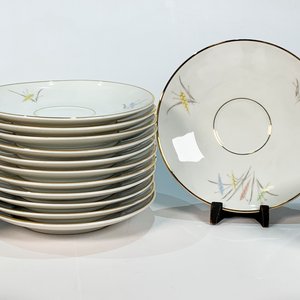 Juego de 12 Tazas de Té de Porcelana Bavaria con Platillos, Decoración Espiga y Hojas - imagen 3