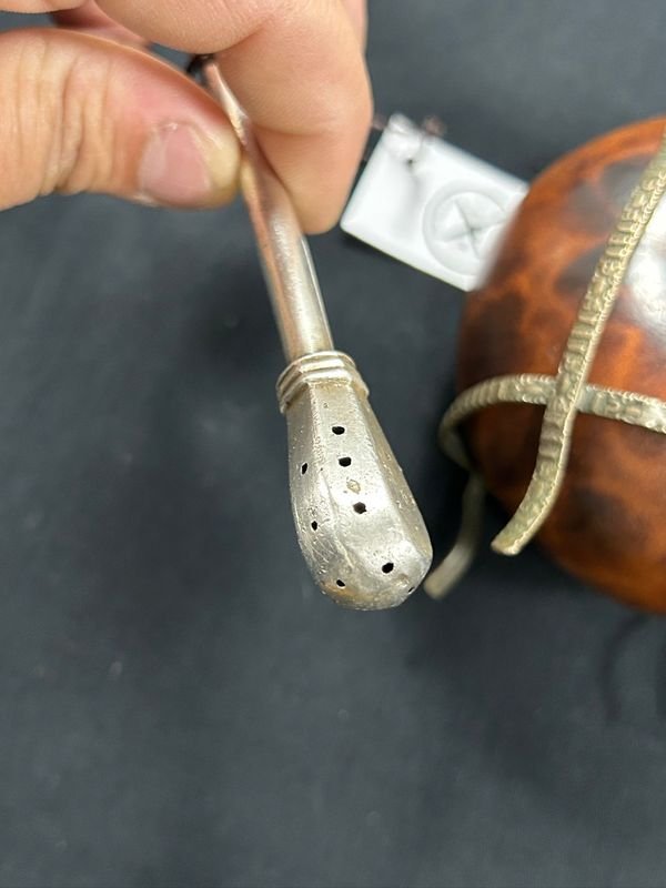 Mate galleta con bombilla y chupete en plata y oro - imagen 4