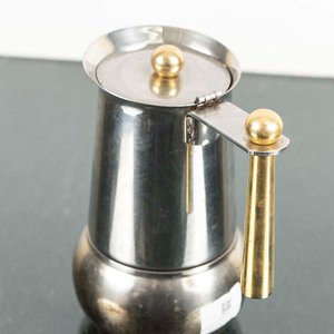 Cafetera Italiana de Acero Inoxidable con Detalles en Bronce - imagen 2