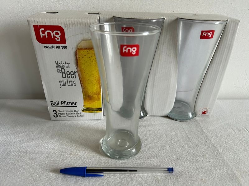 Juego de 3 Vasos Cerveza Pilsner FNG Nuevos