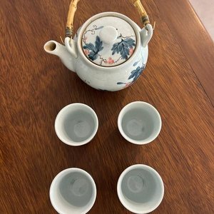 Tetera Asiática con Mango de Bambú y 4 Tazas - imagen 2