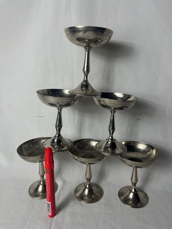 Juego de 6 Copas de Platina Estilo Vintage