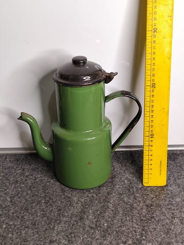 Cafetera Esmaltada Verde Grande Antigua