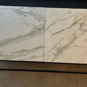 Mesa Ratona y Auxiliar con Marco de Hierro y Tapa de Porcelanato - imagen 3