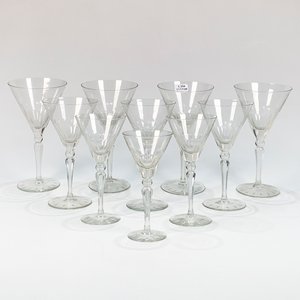 Diez Copas de Cristal Cónicas con Pie Tallado para Licor, Champán y Cóctel - imagen 1