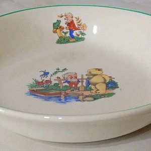 Plato Hondo Infantil Antiguo Lozur Diseño Fritz Baumgarten - imagen 2