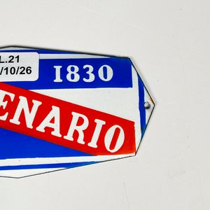 Chapa esmaltada Centenario 1830-1930 23 x 6 cm - imagen 4