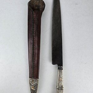 Cuchillo Criollo Franz Wenk con Vaina de Cuero y Detalles en Plata y Oro - imagen 2
