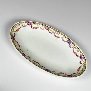 Salsera de loza francesa Sarreguemines con bandeja - imagen 4