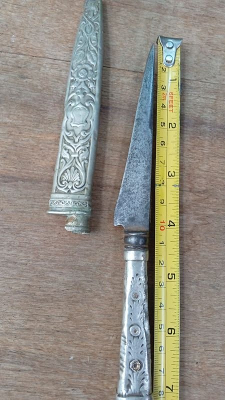 Cuchillo Verijero de Plata: Herramienta de Corte con Diseño Decorativo - imagen 4