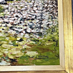 Cuadro al Óleo "Calle Empedrada" Firmado L. Armstrong - 69 x 48 cm - imagen 4