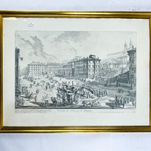 Lote siguiente: Grabado "Veduta di Piazza di Spagna" Marco Dorado