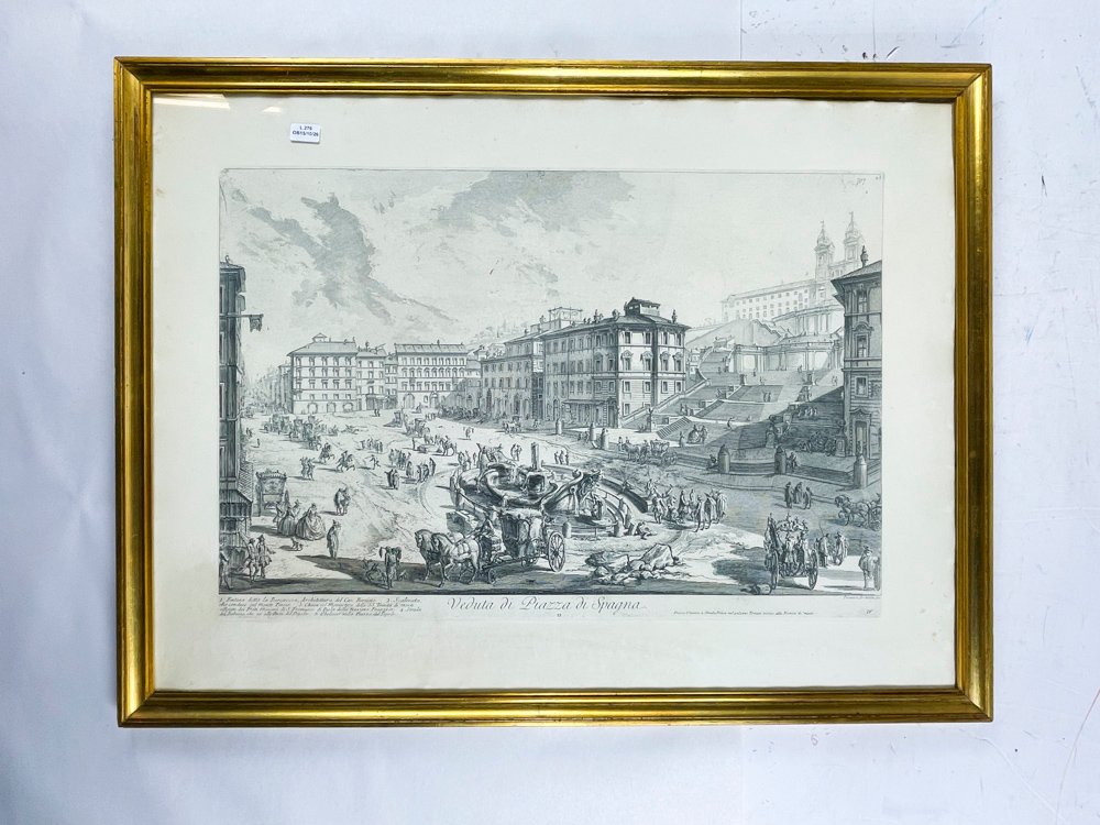 Grabado "Veduta di Piazza di Spagna" Marco Dorado