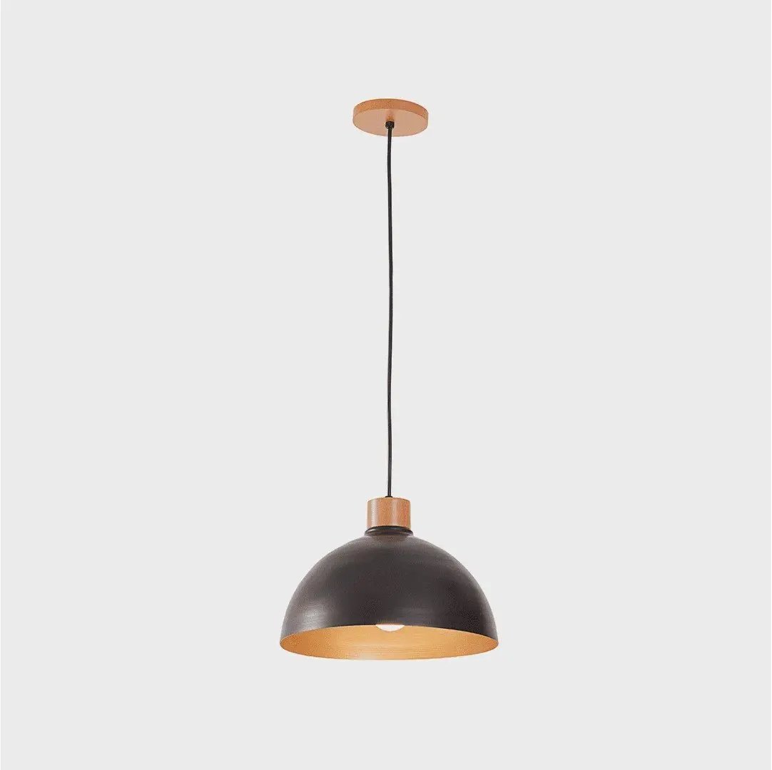 Colgante Viena Negro y Madera 1.30m x 20cm