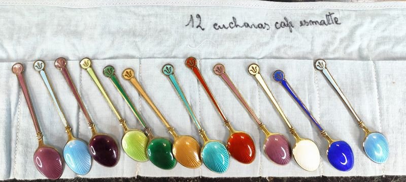 12 majestuosas cucharitas de café selladas DAVID ANDERSEN NORWAY STERLING - imagen 5