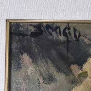 Óleo sobre lienzo "Escena Ecuestre" de Alfredo Blengio, firmado - imagen 5