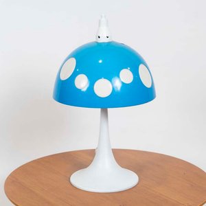Lámpara de Mesa Tipo Hongo Acrílico Azul y Blanco - imagen 1