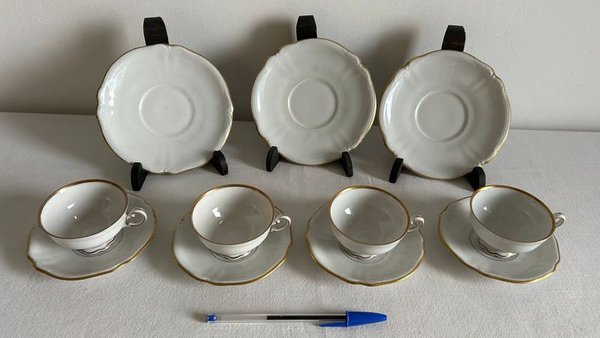 Juego de 4 tazas y platillos de porcelana alemana Bavaria, modelo Ingeborg - imagen 1