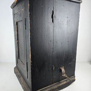 Mueble Antiguo de Pino Blanco Pintado Negro - imagen 6