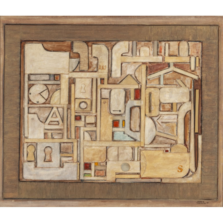 Lote siguiente: Collage de Milton García Marichal: Puerto constructivo